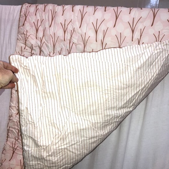 Dwell Studio reversible pink block print crib quilt - Picture 2 of 5